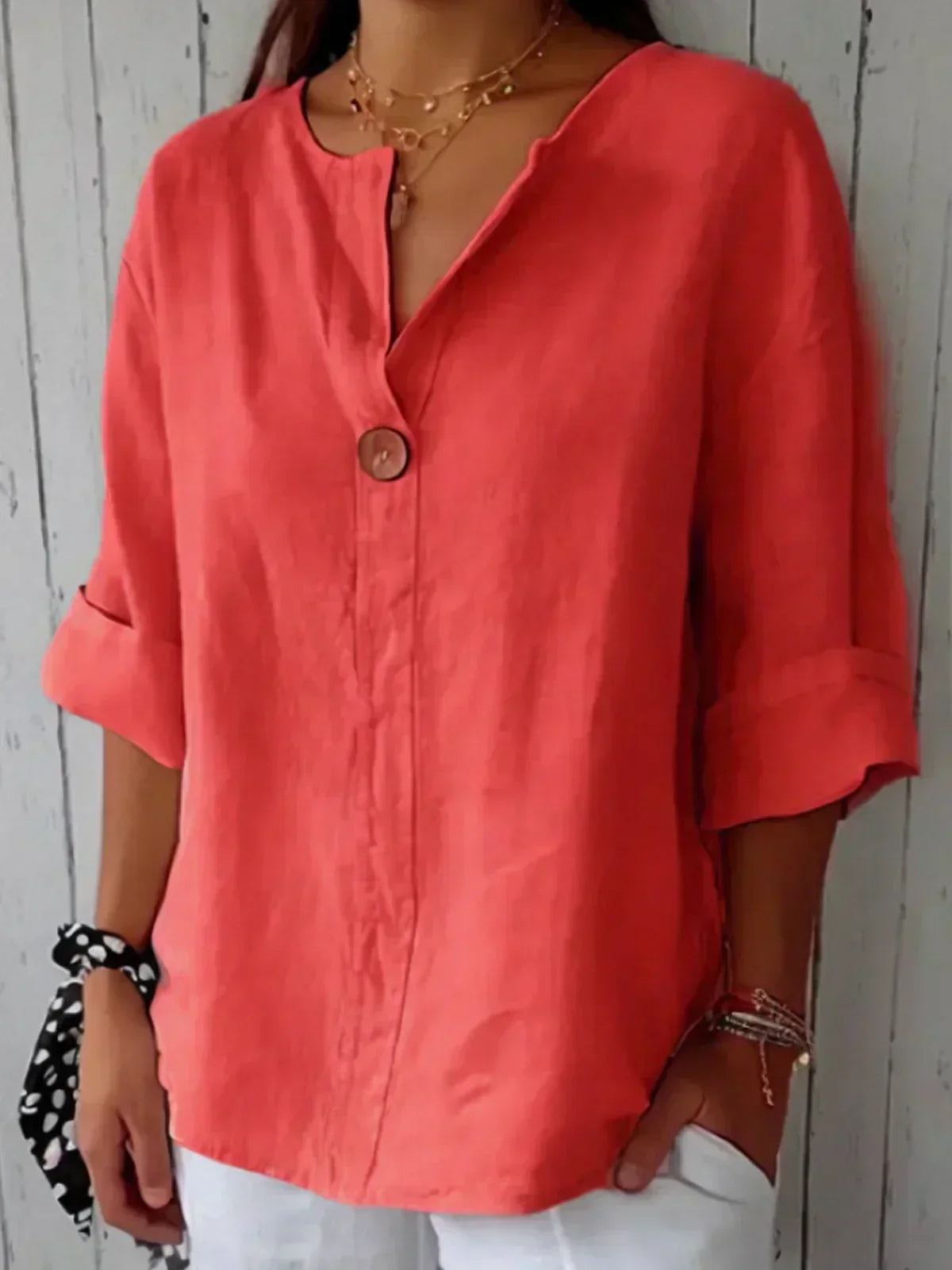 SABRINA – RELAXED V-NECK BLOUSE