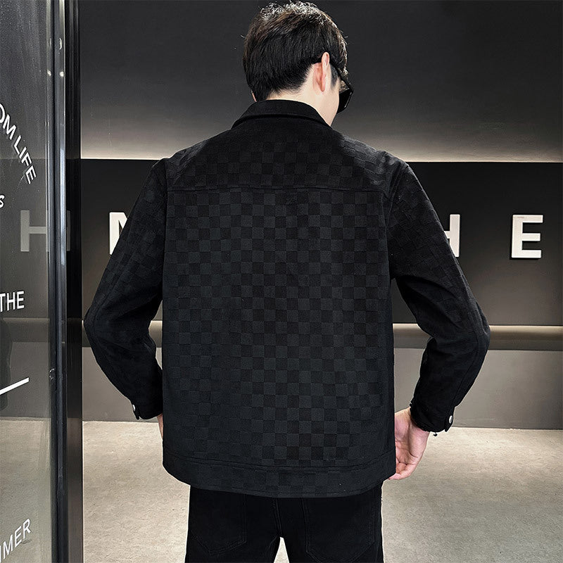 Maverick Checkered Suede Jacket