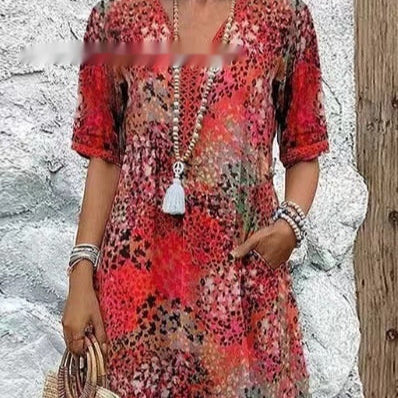 SARAH – VIBRANT MID-LENGTH DRESS