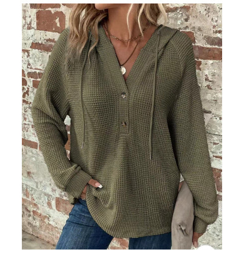 Mila™ Textured Button Hoodie