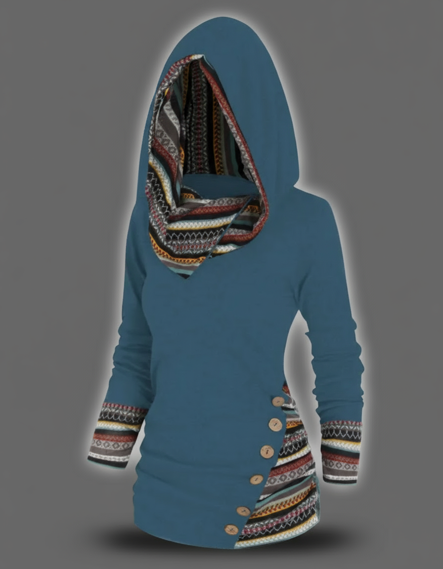 Women's Boho Patchwork Hoodie