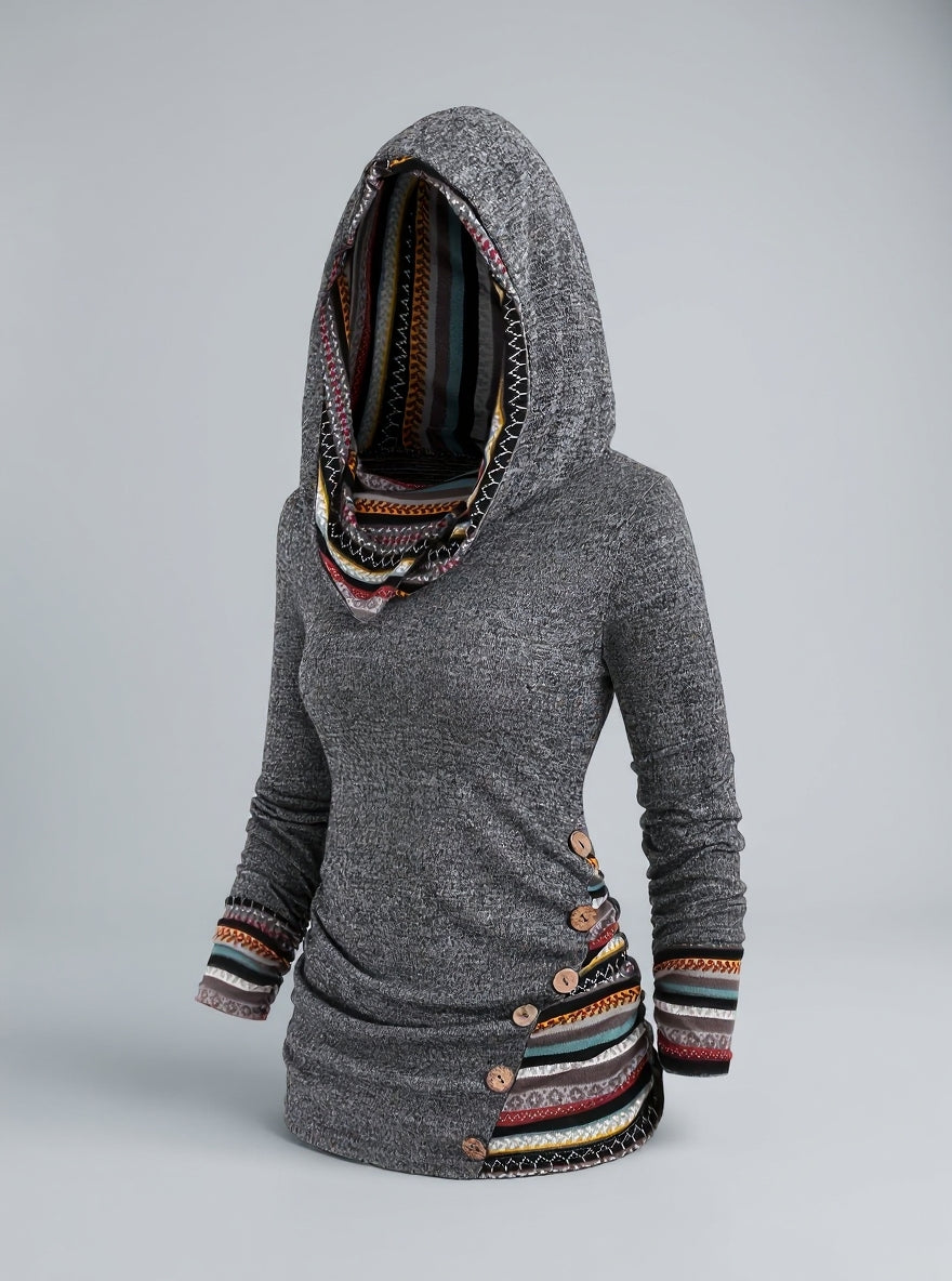 Women's Boho Patchwork Hoodie