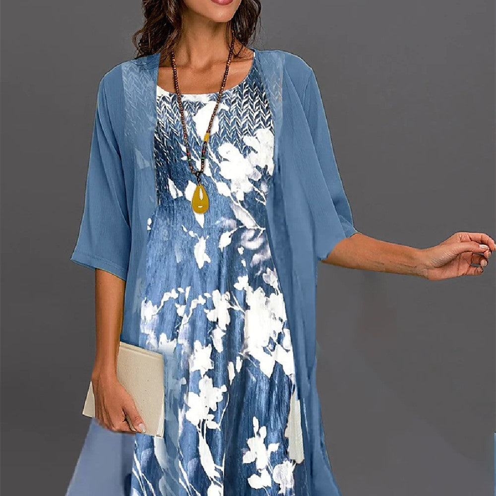 Marlene - Floral chiffon dress set