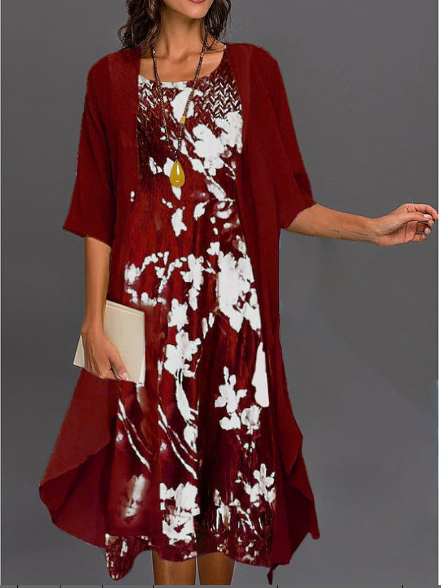 Marlene - Floral chiffon dress set