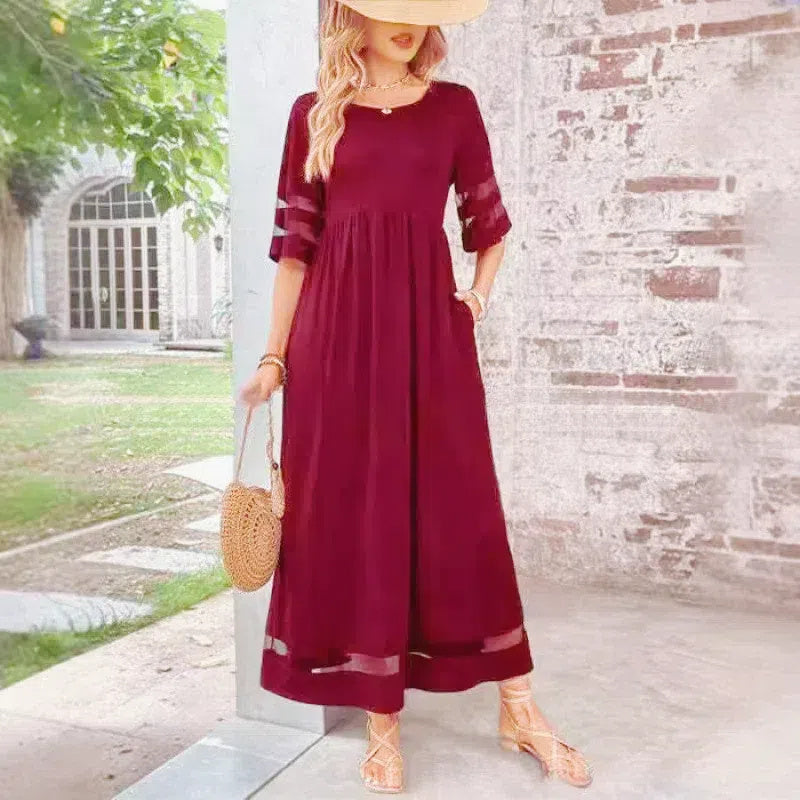 Camira - Mesh Panel Midi Dress