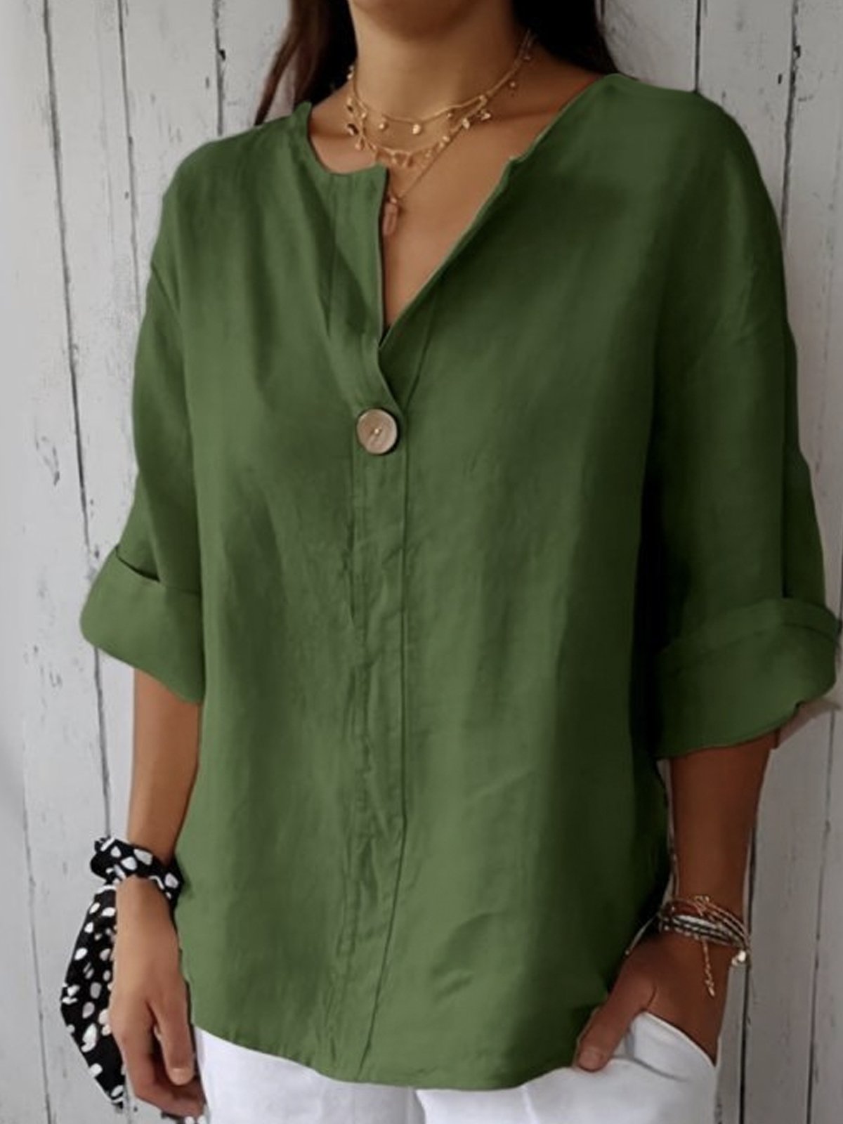 SABRINA – RELAXED V-NECK BLOUSE
