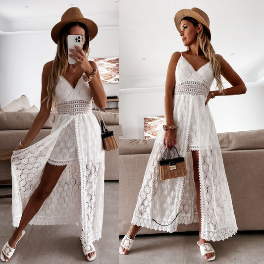 Elena Lace Romper Dress
