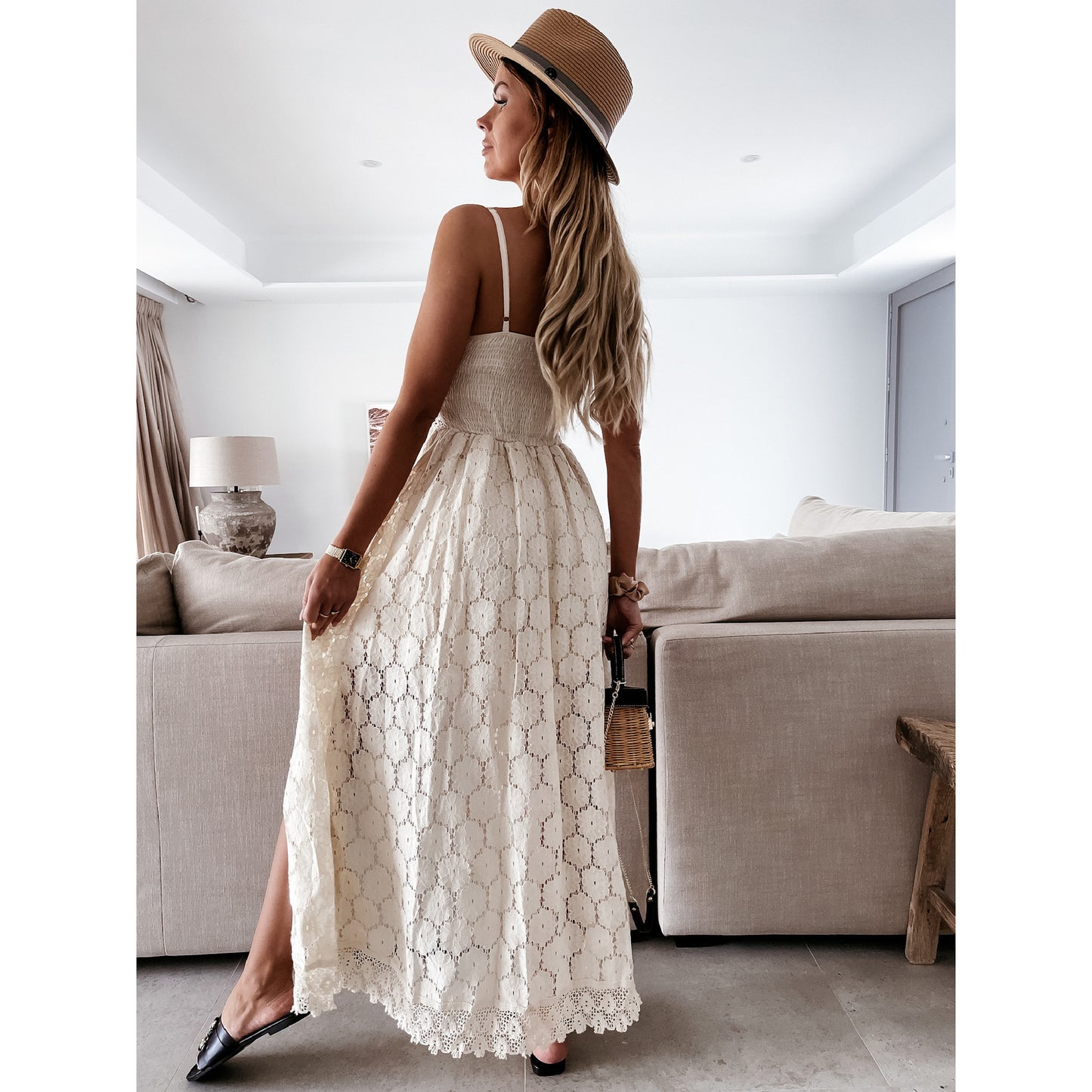 Elena Lace Romper Dress
