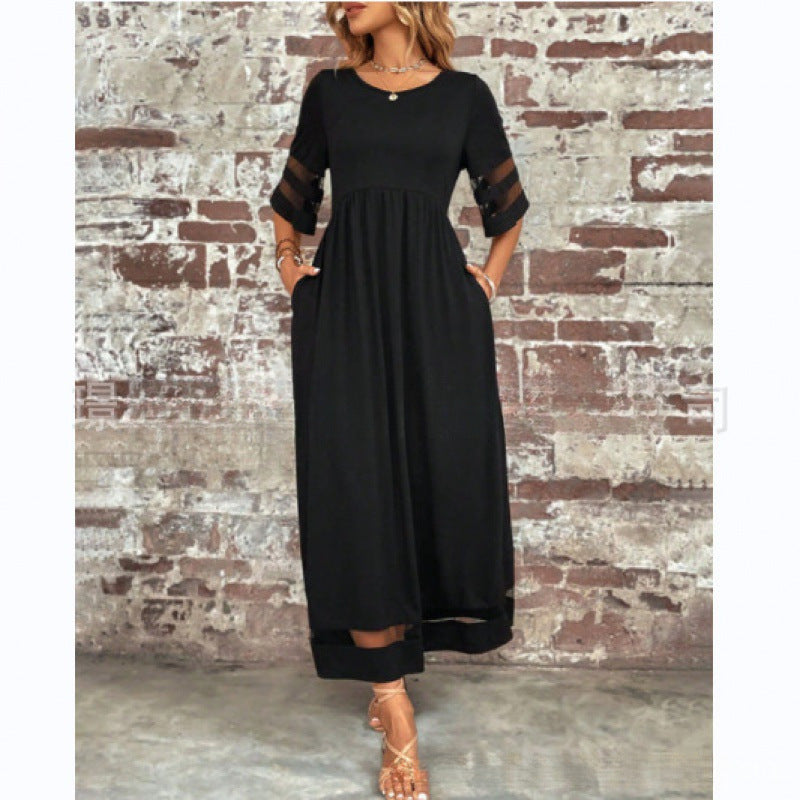 Camira - Mesh Panel Midi Dress