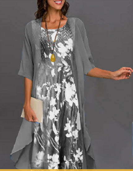 Marlene - Floral chiffon dress set