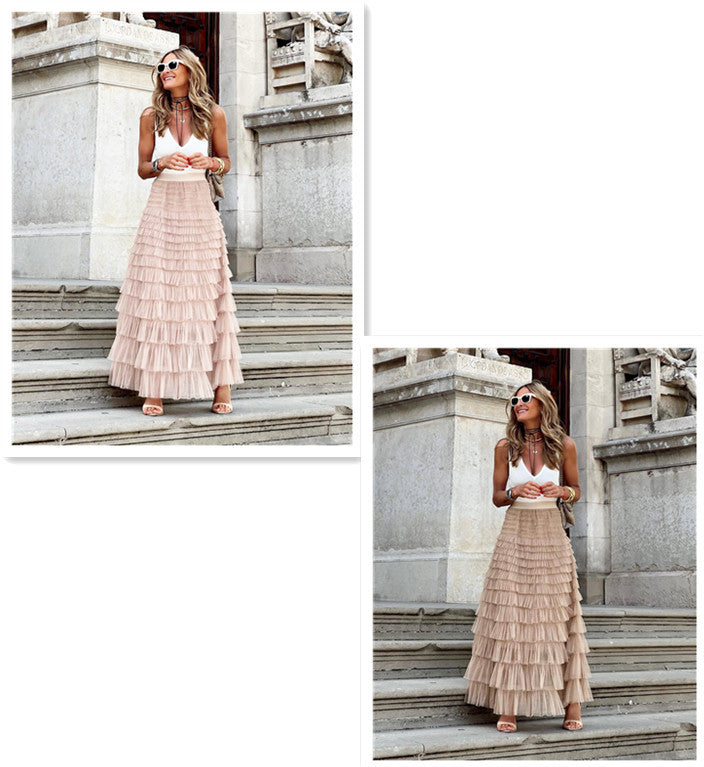 Cascade Layered Hem Skirt