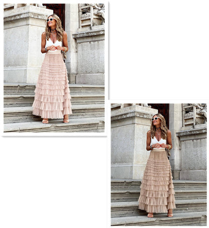Cascade Layered Hem Skirt
