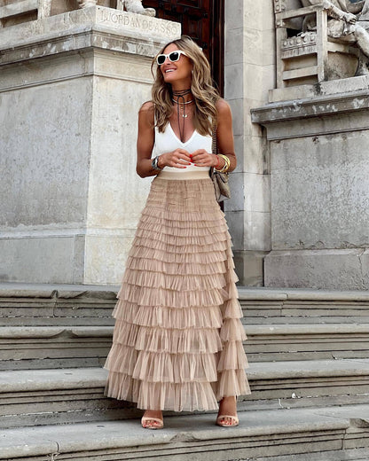 Cascade Layered Hem Skirt