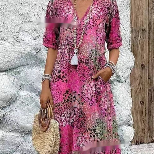 SARAH – VIBRANT MID-LENGTH DRESS