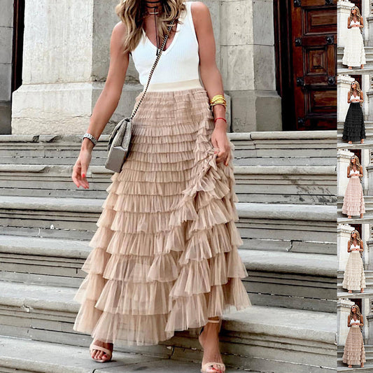 Cascade Layered Hem Skirt