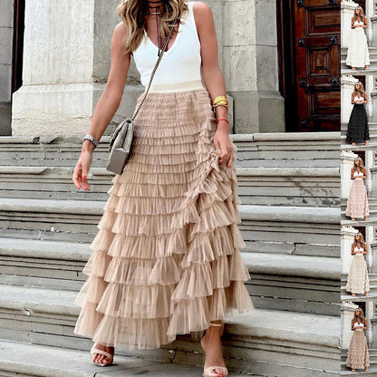 Cascade Layered Hem Skirt