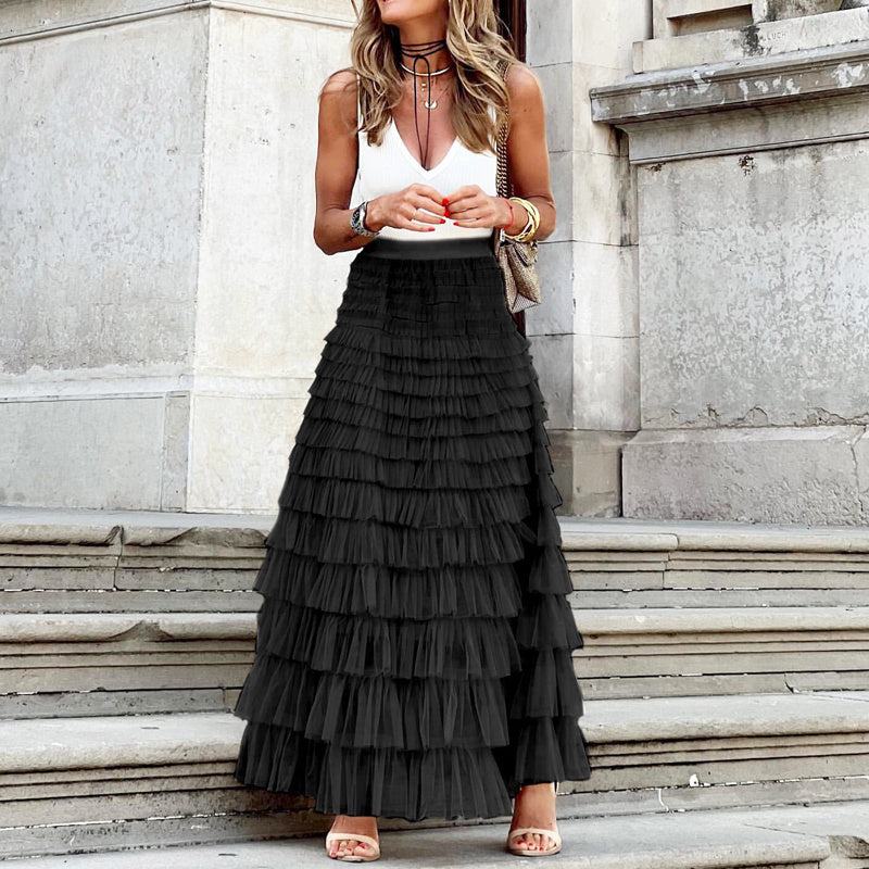 Cascade Layered Hem Skirt
