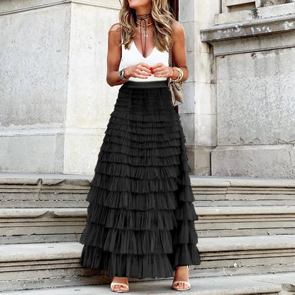 Cascade Layered Hem Skirt