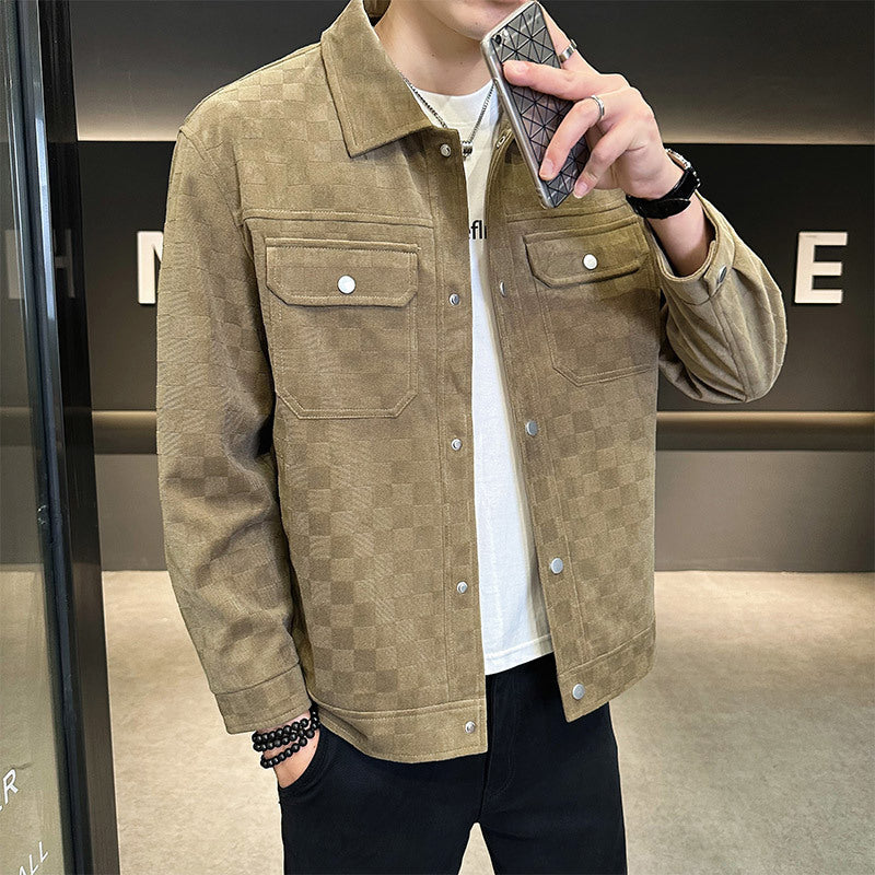 Maverick Checkered Suede Jacket