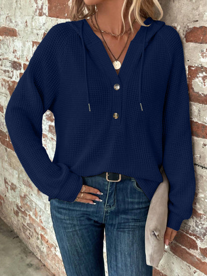 Mila™ Textured Button Hoodie