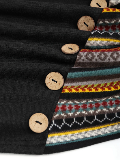 Women's Boho Patchwork Hoodie