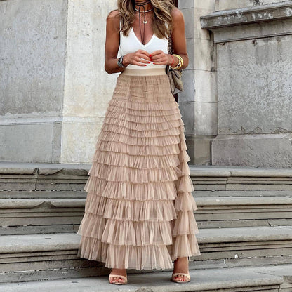 Cascade Layered Hem Skirt