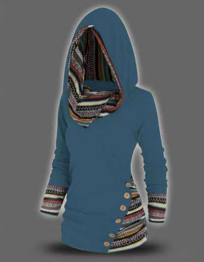 Women's Boho Patchwork Hoodie