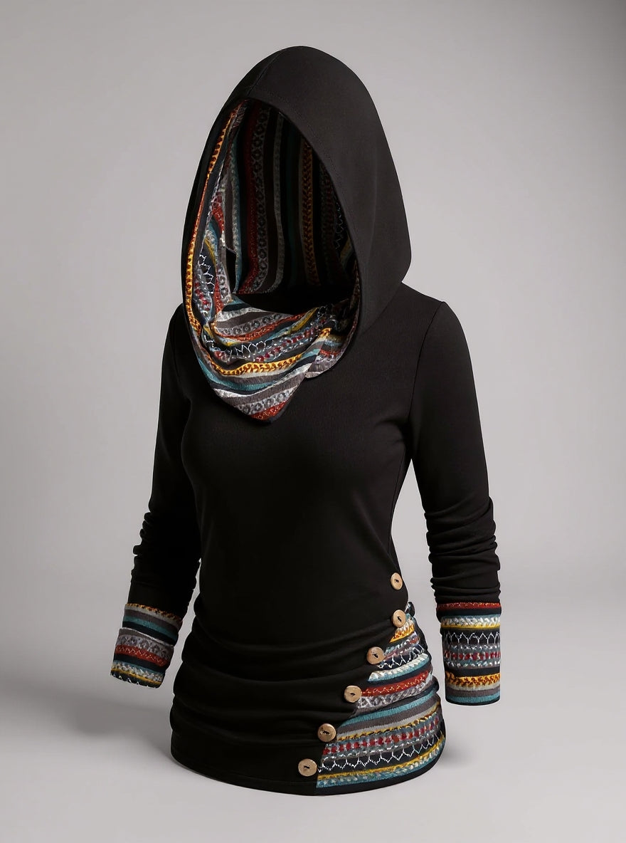Women's Boho Patchwork Hoodie