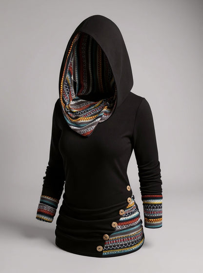 Women's Boho Patchwork Hoodie