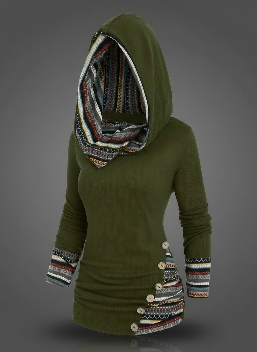 Women's Boho Patchwork Hoodie