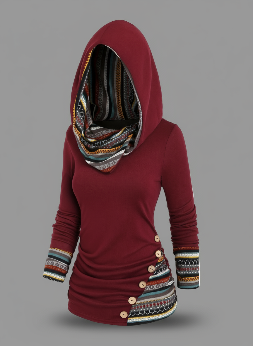 Women's Boho Patchwork Hoodie