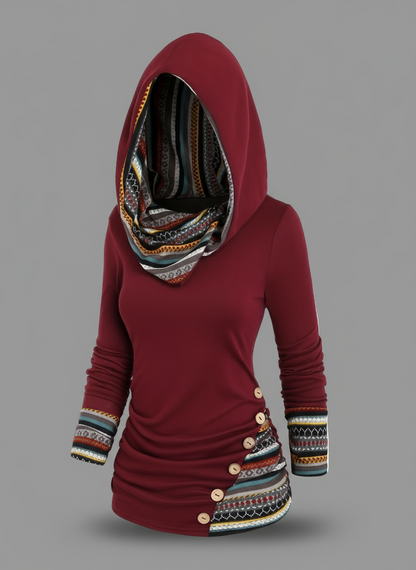 Women's Boho Patchwork Hoodie