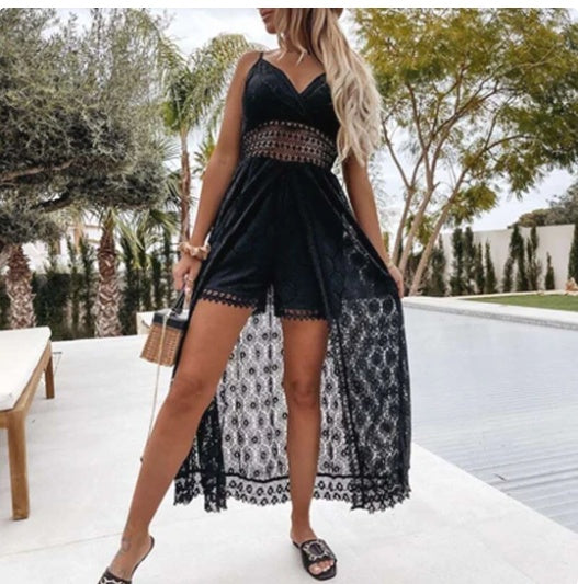 Elena Lace Romper Dress