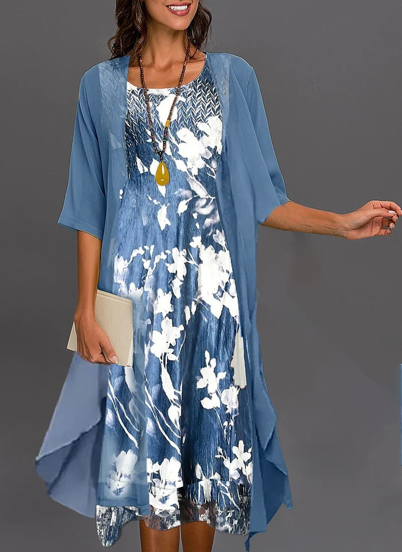Marlene - Floral chiffon dress set