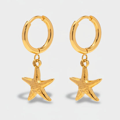 Starfish Huggie Hoops