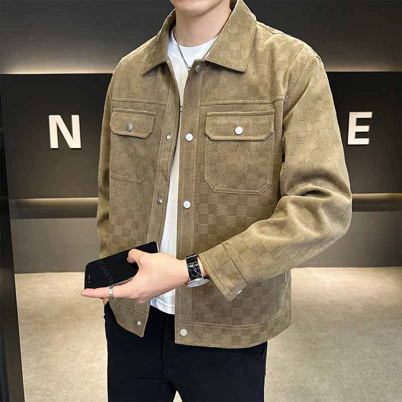 Maverick Checkered Suede Jacket