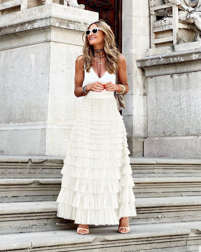 Cascade Layered Hem Skirt