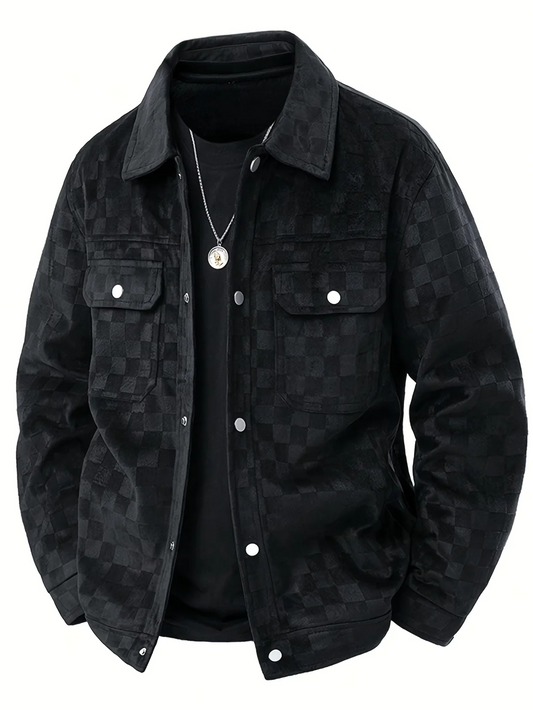 Maverick Checkered Suede Jacket