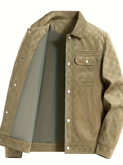 Maverick Checkered Suede Jacket